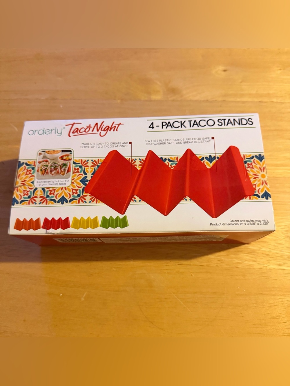Orderly Taco Night  4-Pack Taco Stands NIB